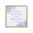 Nahum 1:3 Bible Verse, great in power Enhanced Matte Paper Framed Poster