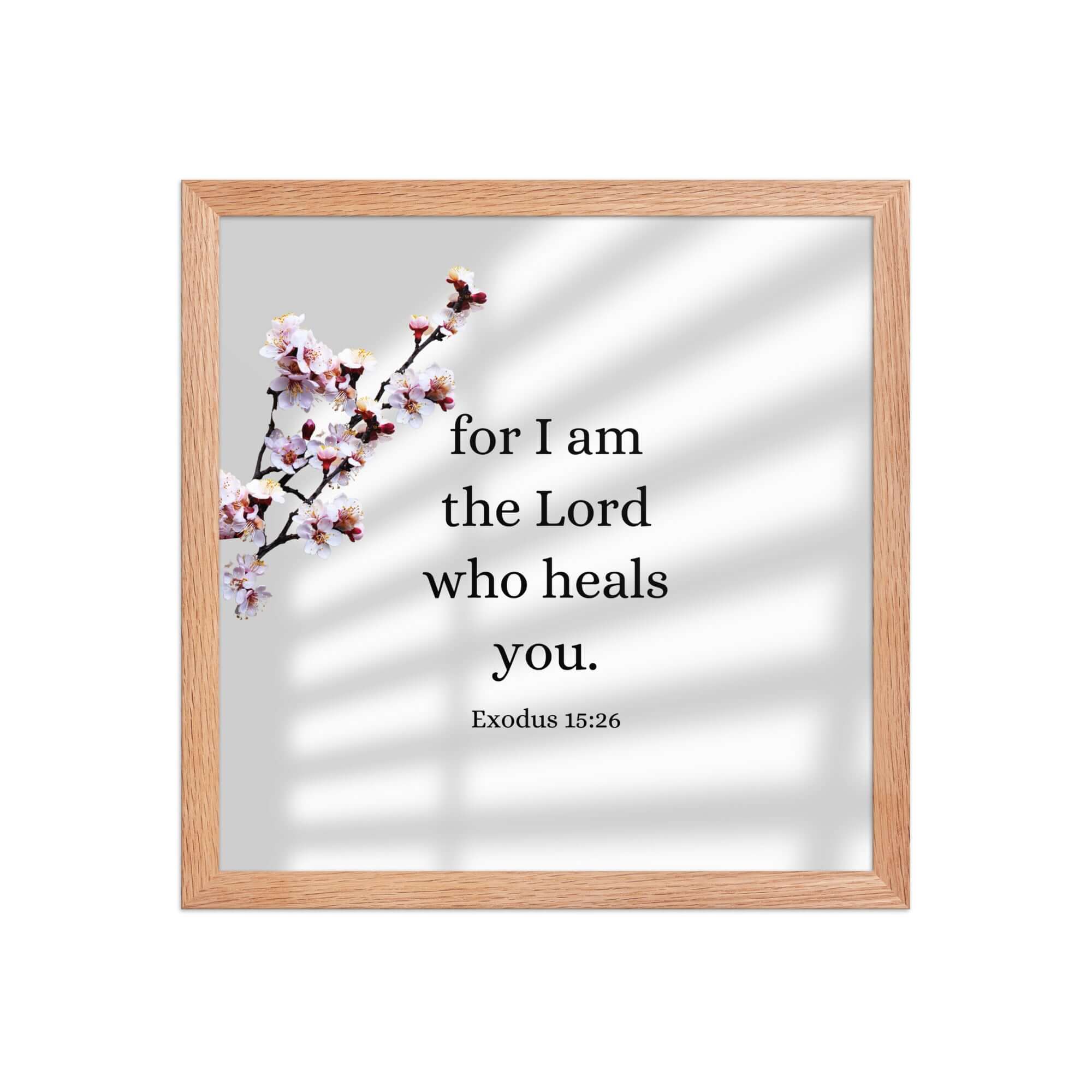 Exodus 15:26 Bible Verse, diligently listen Enhanced Matte Paper Framed Poster