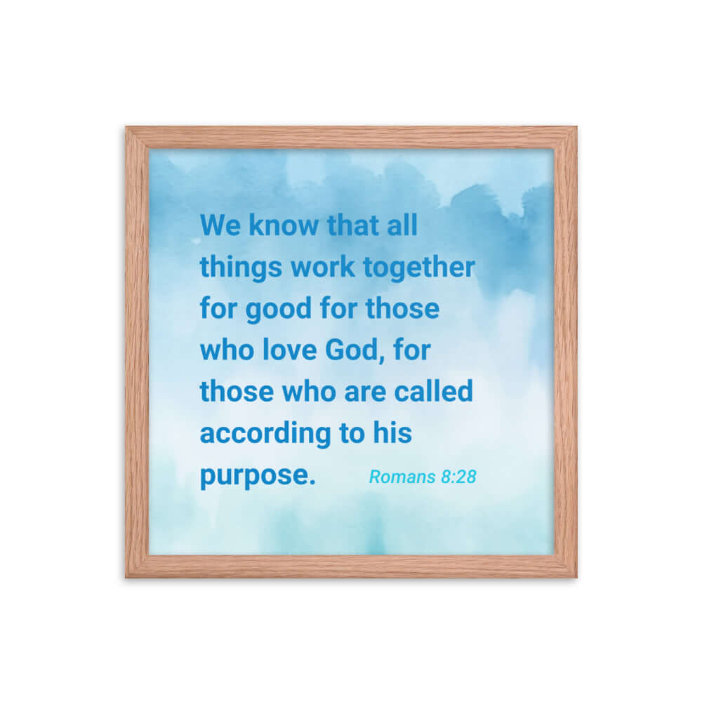 Rom 8:28 - Bible Verse, together for good Enhanced Matte Paper Framed Poster