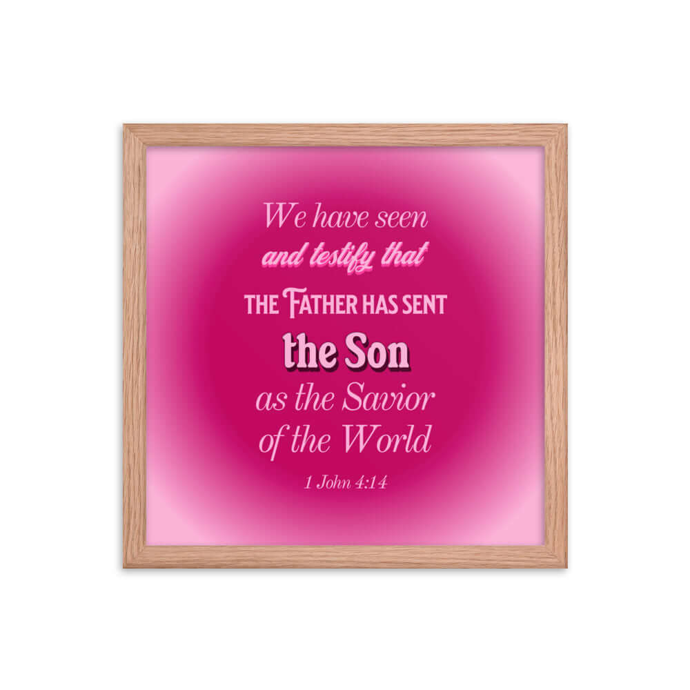 1 John 4:14 - Bible Verse, that the Father Enhanced Matte Paper Framed Poster