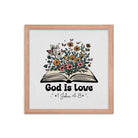 1 John 4:8 - Bible Verse, God is Love Enhanced Matte Paper Framed Poster