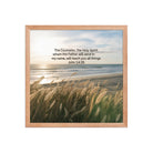 John 14:26 Bible Verse in my name Enhanced Matte Paper Framed Poster Red Oak 16″×16″