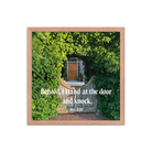 Rev 3:20 Bible Verse, Garden Doorway Framed Poster