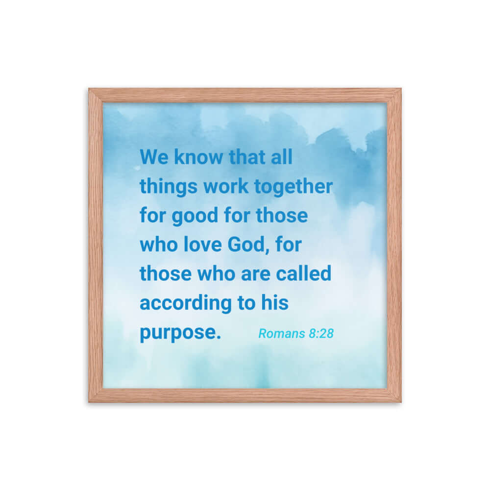 Rom 8:28 - Bible Verse, together for good Enhanced Matte Paper Framed Poster