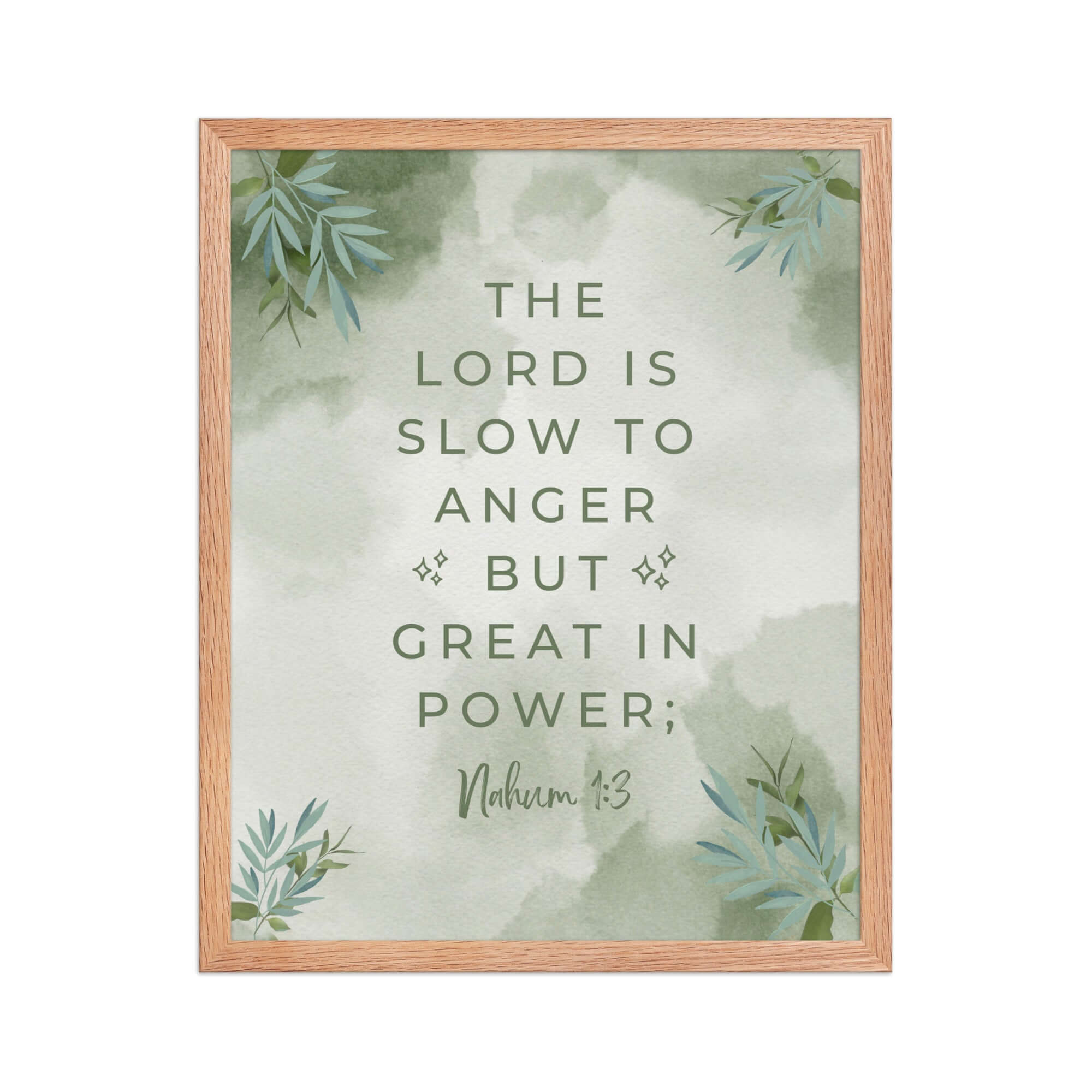 Nahum 1:3 Bible Verse, The Lord is slow Enhanced Matte Paper Framed Poster