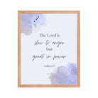 Nahum 1:3 Bible Verse, great in power Enhanced Matte Paper Framed Poster