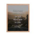 James 4:8 Bible Verse, Cleanse your Enhanced Matte Paper Framed Poster