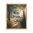 John 14:6 Bible Verse The Life Enhanced Matte Paper Framed Poster Red Oak 16″×20″