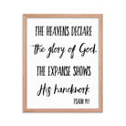 Psalm 19:1 Bible Verse, Black Text Framed Poster