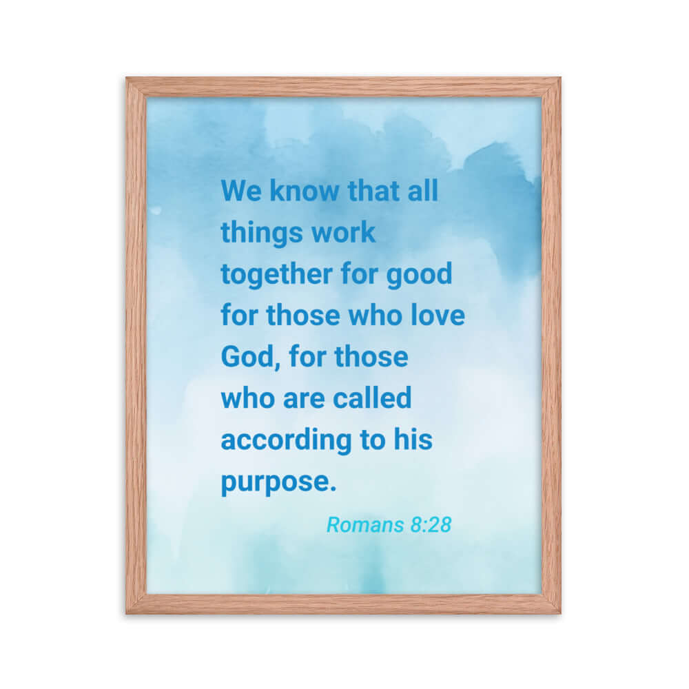 Rom 8:28 - Bible Verse, together for good Enhanced Matte Paper Framed Poster