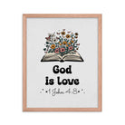 1 John 4:8 - Bible Verse, God is Love Enhanced Matte Paper Framed Poster