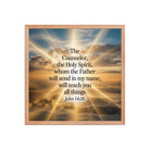 John 14:26 Bible Verse will send Enhanced Matte Paper Framed Poster Red Oak 18″×18″