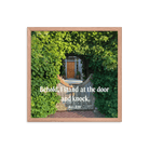 Rev 3:20 Bible Verse, Garden Doorway Framed Poster