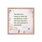 John 10:10 - Bible Verse, Abundant Life Enhanced Matte Paper Framed Poster