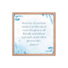 James 1:5 Bible Verse, lacks wisdom Enhanced Matte Paper Framed Poster