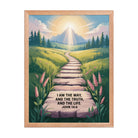 John 14:6 Bible Verse The Truth Enhanced Matte Paper Framed Poster Red Oak 18″×24″