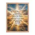 John 14:26 Bible Verse will send Enhanced Matte Paper Framed Poster Red Oak 18″×24″