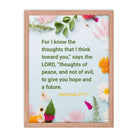 Jer 29:11 - Bible Verse, to give you hope Enhanced Matte Paper Framed Poster