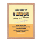 Heb 4:12 - Bible Verse, living and active Enhanced Matte Paper Framed Poster