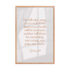 Revelation 21:4 Bible Verse, He will wipe Enhanced Matte Paper Framed Poster