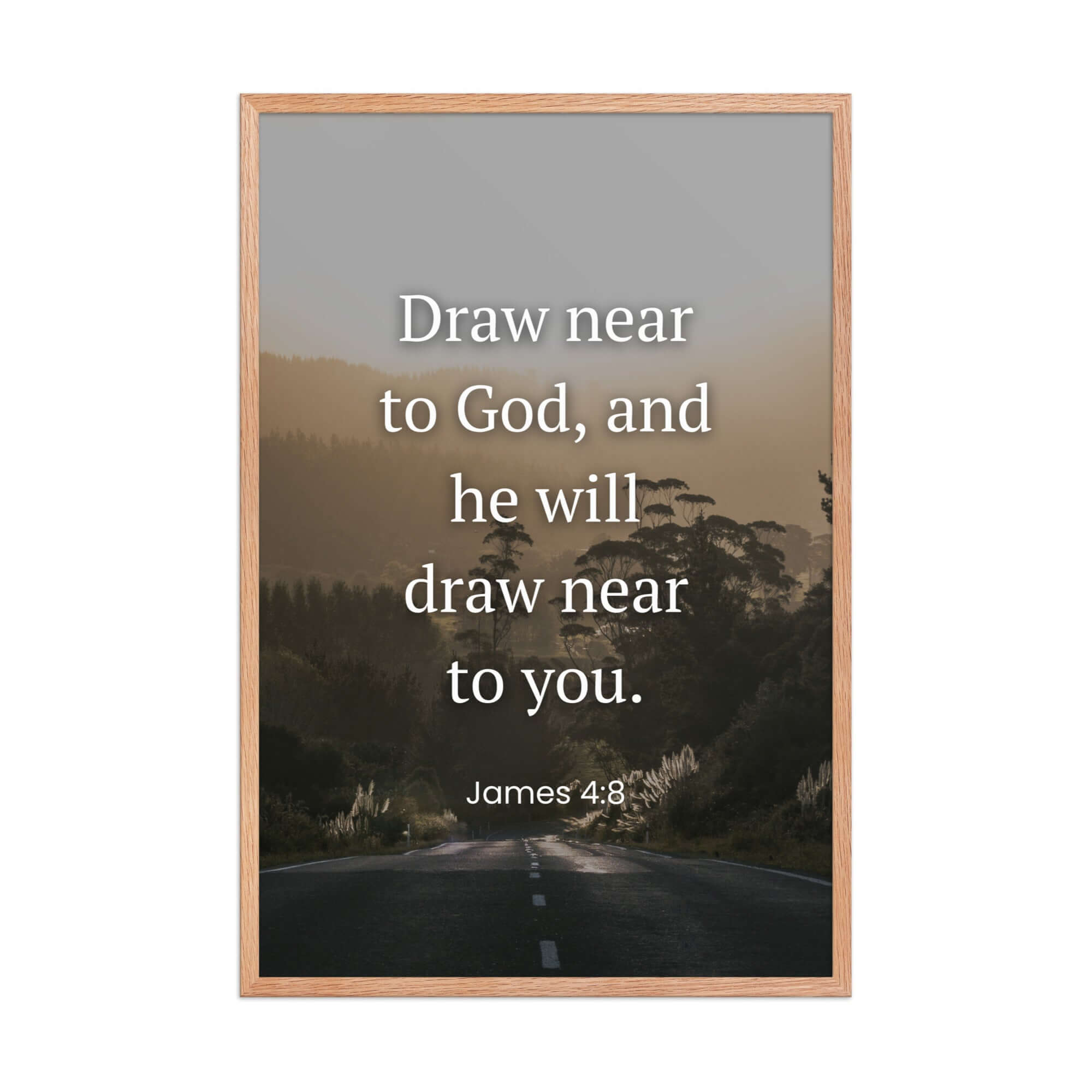 James 4:8 Bible Verse, Cleanse your Enhanced Matte Paper Framed Poster