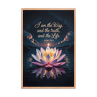 John 14:6 Bible Verse The Way Enhanced Matte Paper Framed Poster Red Oak 24″×36″