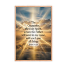 John 14:26 Bible Verse will send Enhanced Matte Paper Framed Poster Red Oak 24″×36″