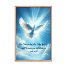 John 14:26 - Bible Verse, Holy Spirit Dove Framed Poster