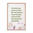 John 10:10 - Bible Verse, Abundant Life Enhanced Matte Paper Framed Poster