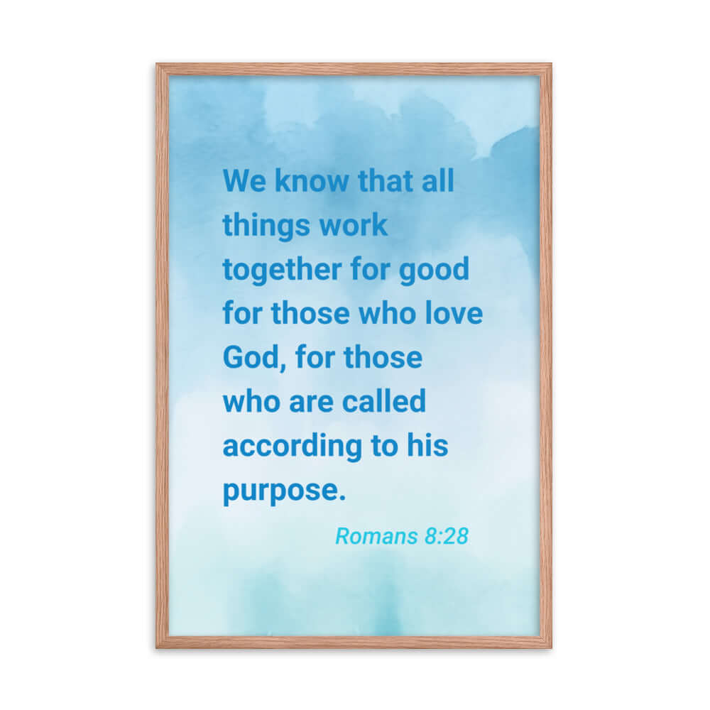 Rom 8:28 - Bible Verse, together for good Enhanced Matte Paper Framed Poster