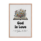 1 John 4:8 - Bible Verse, God is Love Enhanced Matte Paper Framed Poster