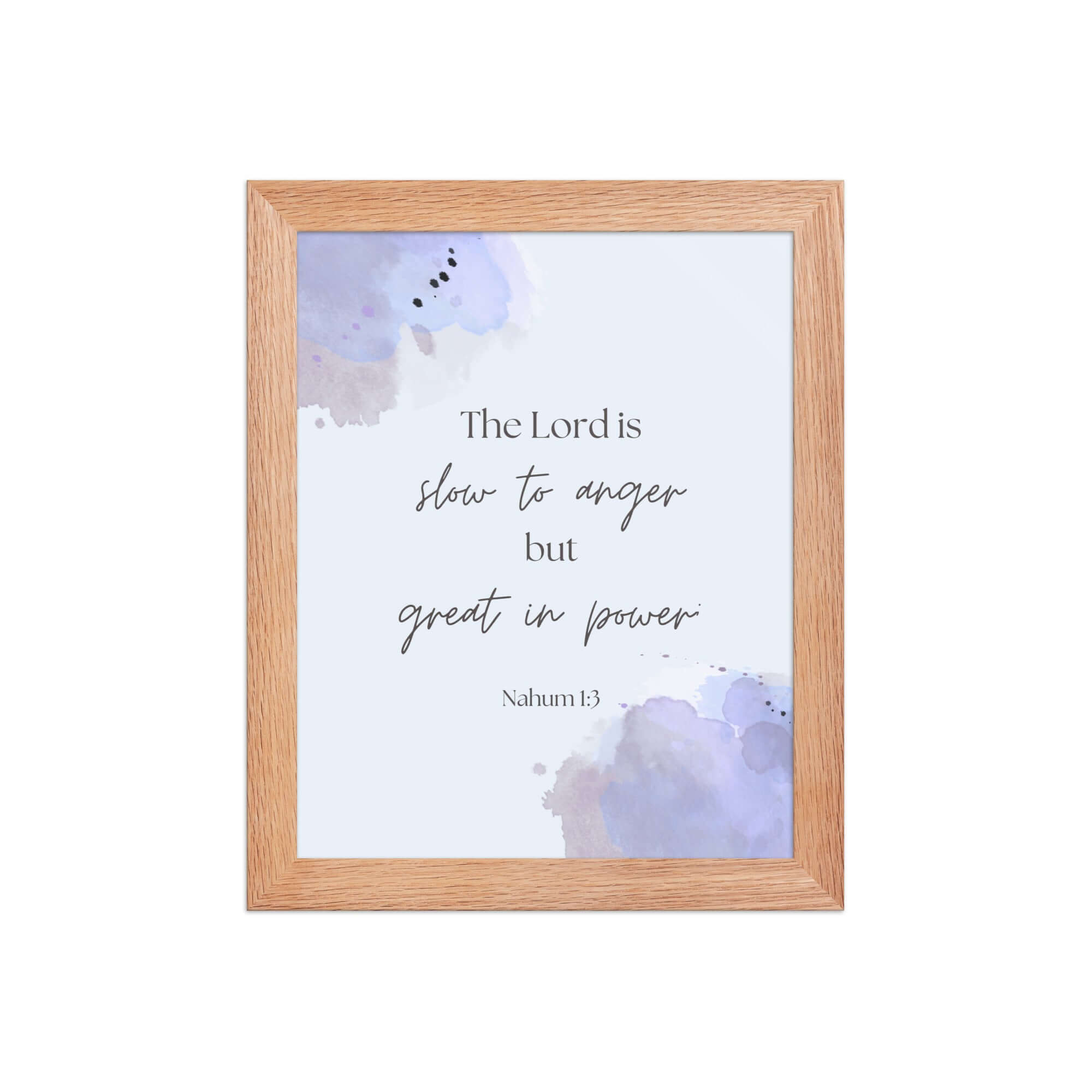 Nahum 1:3 Bible Verse, great in power Enhanced Matte Paper Framed Poster