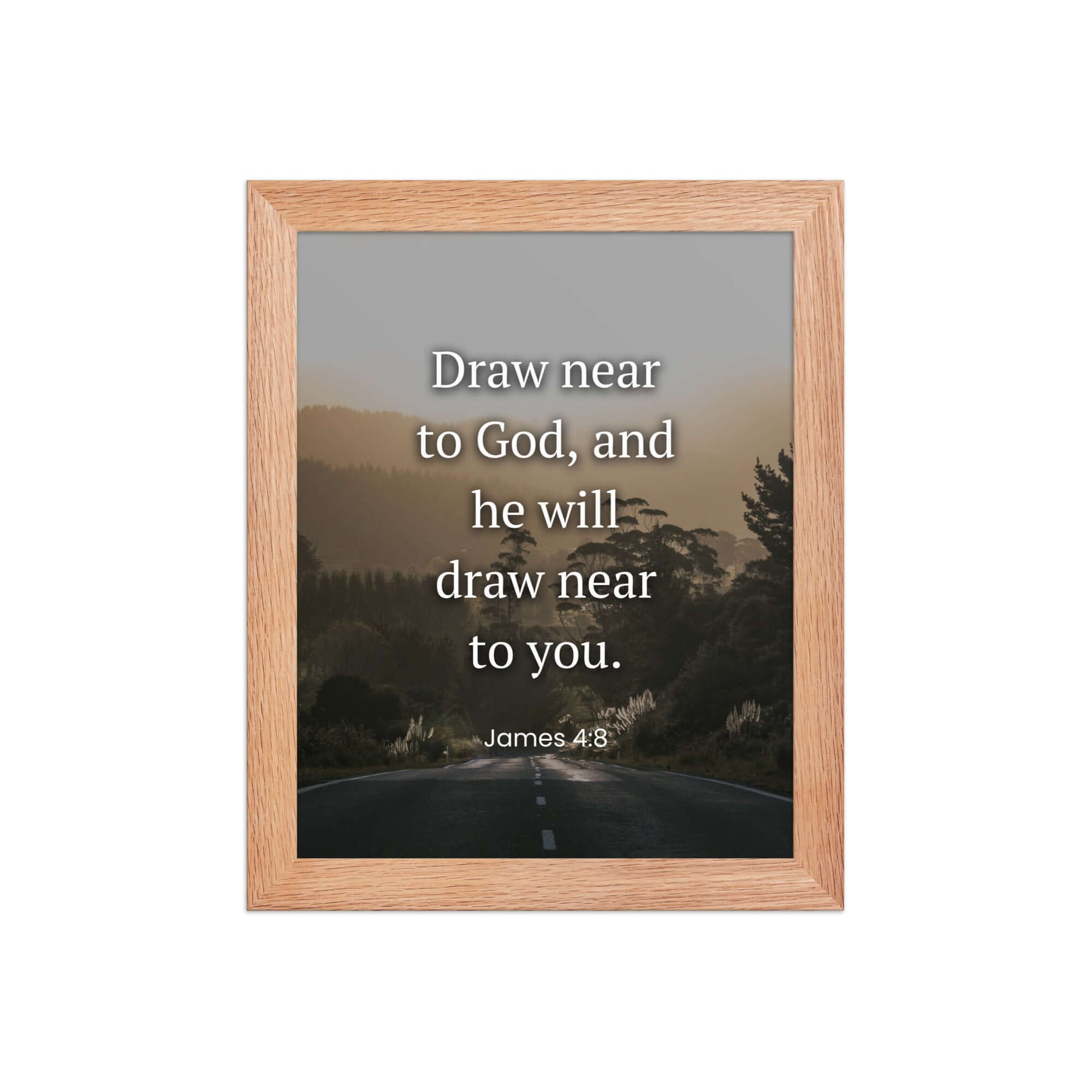 James 4:8 Bible Verse, Cleanse your Enhanced Matte Paper Framed Poster
