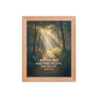 John 14:6 Bible Verse I Am Enhanced Matte Paper Framed Poster Red Oak 8″×10″