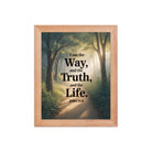 John 14:6 Bible Verse The Life Enhanced Matte Paper Framed Poster Red Oak 8″×10″