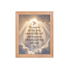 John 14:26 Bible Verse Counselor Enhanced Matte Paper Framed Poster Red Oak 8″×10″