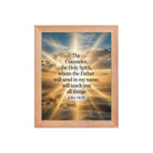 John 14:26 Bible Verse will send Enhanced Matte Paper Framed Poster Red Oak 8″×10″