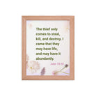 John 10:10 - Bible Verse, Abundant Life Enhanced Matte Paper Framed Poster