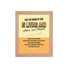 Heb 4:12 - Bible Verse, living and active Enhanced Matte Paper Framed Poster