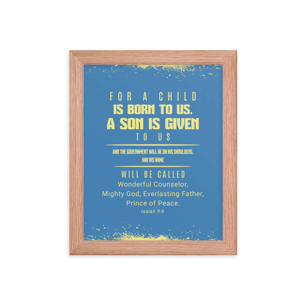 Isaiah 9:6 - Bible Verse, Mighty God Enhanced Matte Paper Framed Poster