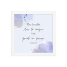 Nahum 1:3 Bible Verse, great in power Enhanced Matte Paper Framed Poster