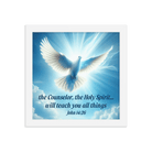 John 14:26 - Bible Verse, Holy Spirit Dove Framed Poster