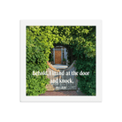 Rev 3:20 Bible Verse, Garden Doorway Framed Poster