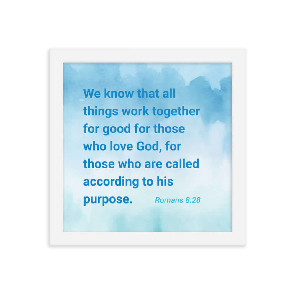 Rom 8:28 - Bible Verse, together for good Enhanced Matte Paper Framed Poster