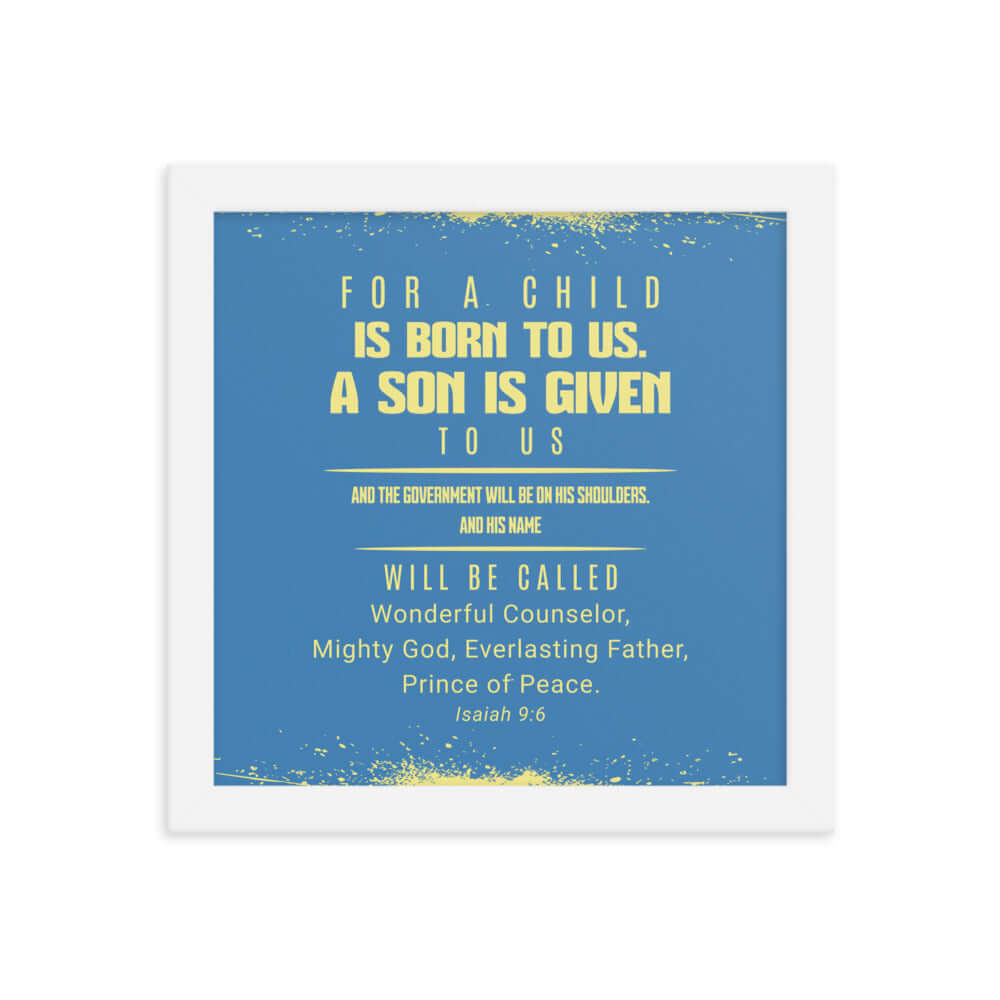 Isaiah 9:6 - Bible Verse, Mighty God Enhanced Matte Paper Framed Poster