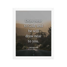 James 4:8 Bible Verse, Cleanse your Enhanced Matte Paper Framed Poster