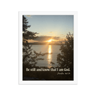 Psalm 46:10 Bible Verse, Sunset Glory Framed Poster