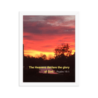 Psalm 19:1 Bible Verse, Sunset Glory Framed Poster