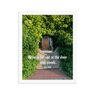 Rev 3:20 Bible Verse, Garden Doorway Framed Poster