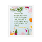 Jer 29:11 - Bible Verse, to give you hope Enhanced Matte Paper Framed Poster